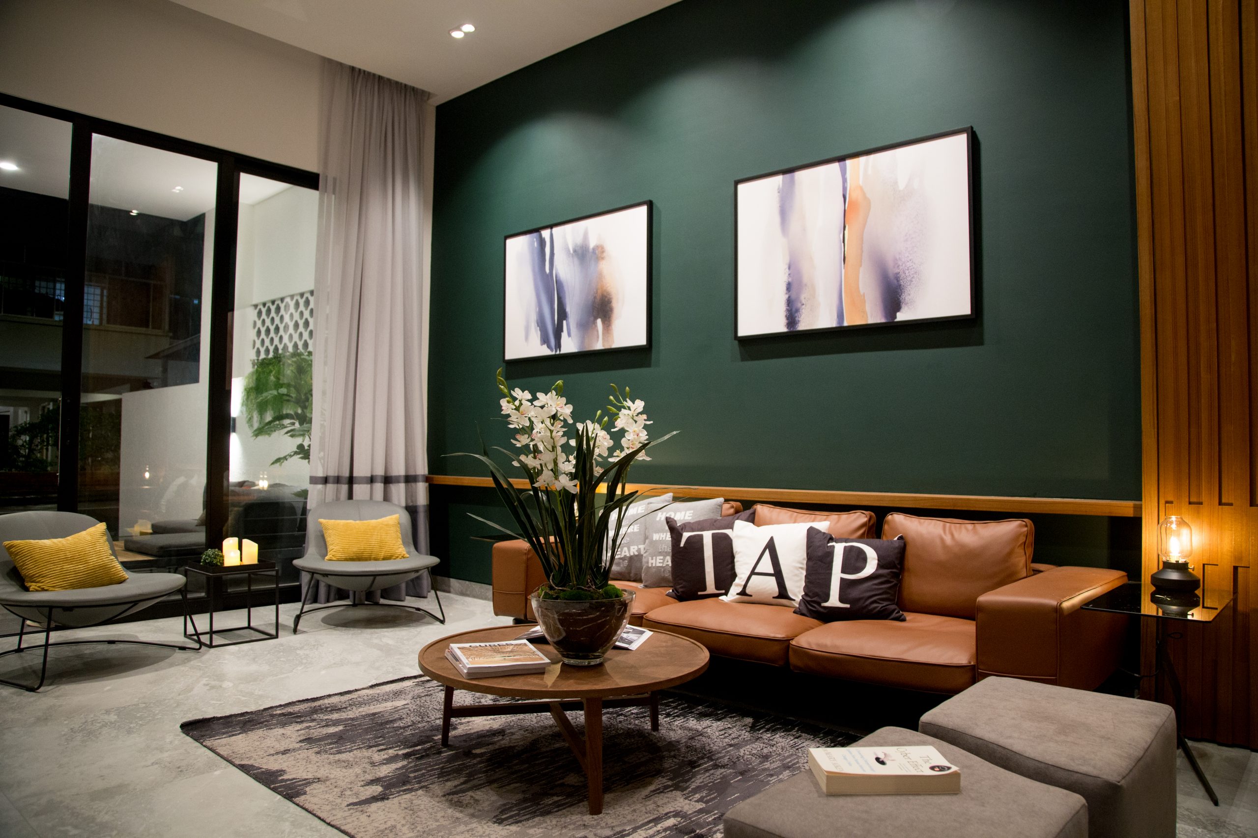 Luxury modern living room with high-end furniture